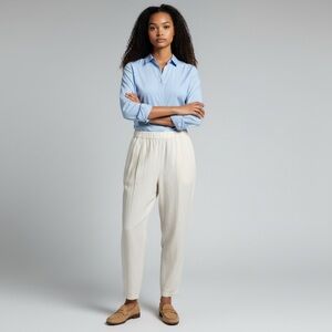 Na‎ Nin Ivory Elastic Waist Cotton Pants Made in USA XL